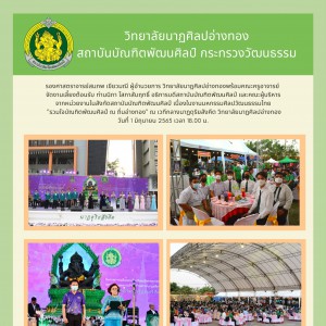 วิทยาลัยนาฏศิลปอ่างทอง จัดงานเลี้ยงต้อนรับ อธิการบดีสถาบันบัณฑิตพัฒนศิลป์ และคณะผู้บริหารจากหน่วยงานในสังกัดสถาบันบัณฑิตพัฒนศิลป์