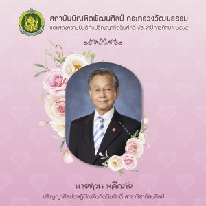  สถาบันบัณฑิตพัฒนศิลป์ กระทรวงวัฒนธรรม  ขอแสดงความยินดีกับบัณฑิตกิตติมศักดิ์ ประจำปีการศึกษา 2565