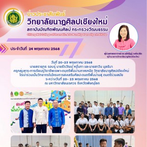 ครูวิชาชีพเฉพาะดนตรีพื้นบ้านภาคเหนือ วิทยาลัยนาฏศิลปเชียงใหม่  เข้าร่วมเป็นวิทยากรในโครงการส่งเสริมศิลปะดนตรีพื้นบ้านสู่ ดนตรีร่วมสมัย ณ มหาวิทยาลัยนเรศวร จังหวัดพิษณุโลก