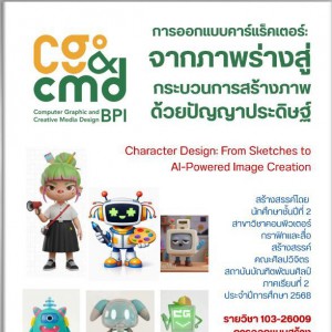 คณะศิลปวิจิตร วิชาการออกแบบคาร์แร็คเตอร์: จากภาพร่างสู่กระบวนการสร้างภาพด้วยปัญญาประดิษฐ์  Character Design: From Sketches to AI-Powered Image Creation